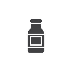 Milk bottle icon vector, filled flat sign, solid pictogram isolated on white. Symbol, logo illustration.