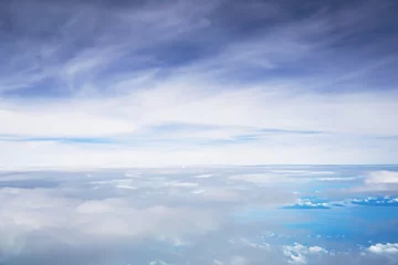 Wallpaper murals Aerial photo cloud blue sky aerial view from the airplane