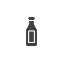Beer bottle icon vector, filled flat sign, solid pictogram isolated on white. Symbol, logo illustration.