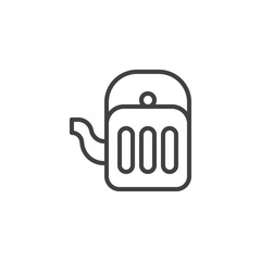 Tea kettle line icon, outline vector sign, linear style pictogram isolated on white. Symbol, logo illustration. Editable stroke
