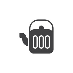 Tea kettle icon vector, filled flat sign, solid pictogram isolated on white. Symbol, logo illustration.