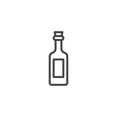 Wine bottle line icon, outline vector sign, linear style pictogram isolated on white. Symbol, logo illustration. Editable stroke