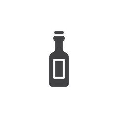 Wine bottle icon vector, filled flat sign, solid pictogram isolated on white. Symbol, logo illustration.