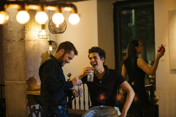 Friends having fun at a nightclub