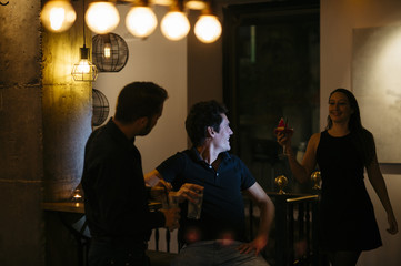 Friends having fun at a nightclub