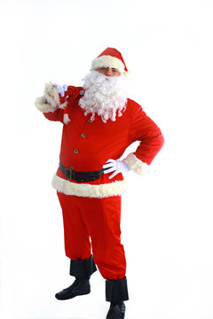 santa claus standing in front of white background