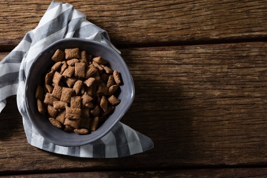 Bowl of chocolate toast crunch with napkin - Powered by Adobe