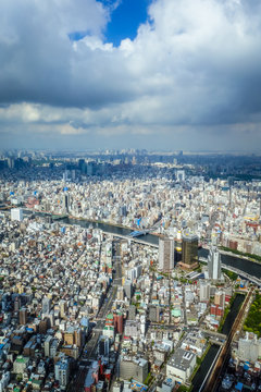 Tokyo city skyline aerial view, Japan