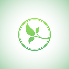 Green leaf logo template. Eco lifestyle concept.