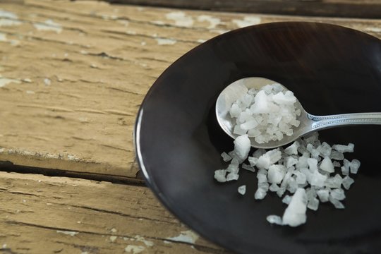 Sea salt in bowl