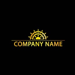 Sun Logo With Golden Effect, Eps8 File, Vector, Illustration