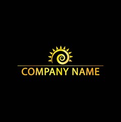 Sun Logo With Golden Effect, Eps8 File, Vector, Illustration