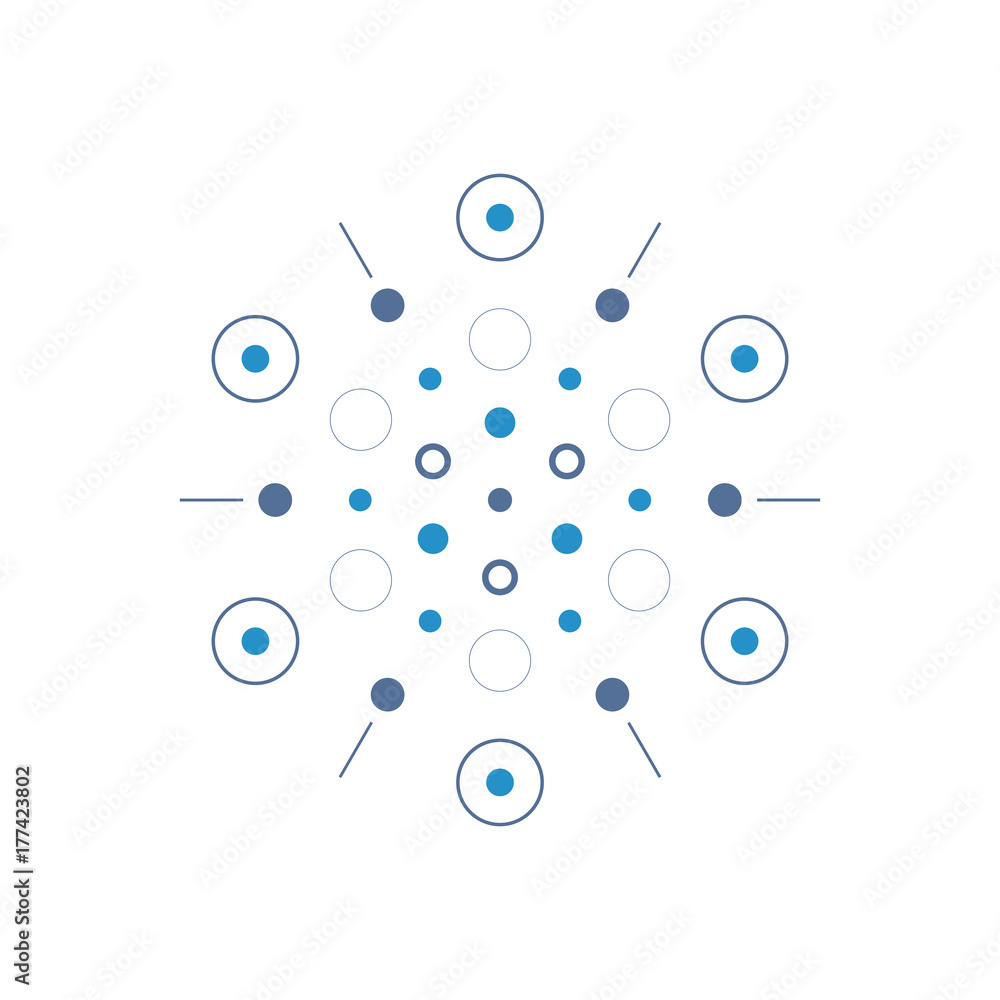 Poster abstract science logo template. hexagonal element.