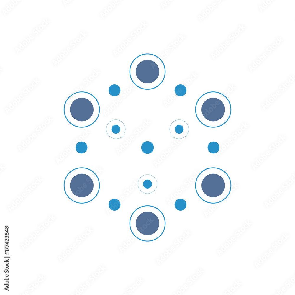 Poster abstract science logo template. hexagonal element.