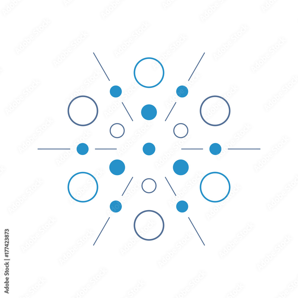 Poster abstract science logo template. hexagonal element.