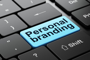 Marketing concept: Personal Branding on computer keyboard background
