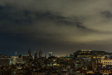 View of the roofs of Barcelona at night - 4