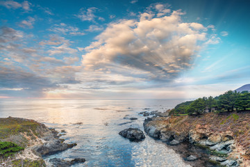 Beautiful coastline at sunset