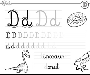 learn to write letter D workbook for kids
