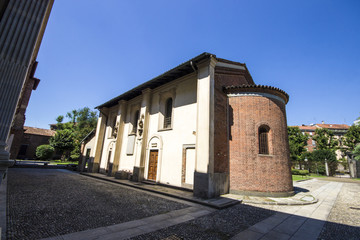 Fototapeta na wymiar The Basilica of Sant Ambrogio, one of the most ancient churches in Milan