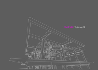 construction building drawing vector model concept