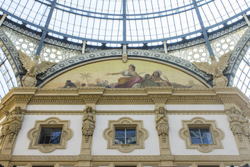 The Galleria Vittorio Emanuele II, one of the world's oldest shopping malls. Housed within a four-story double arcade, it is named after the first king of Italy