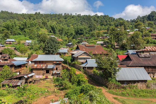 Traditional village landscape in Laos