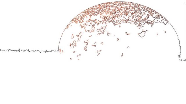 Draw fantasy alien planet. Moon. Animation