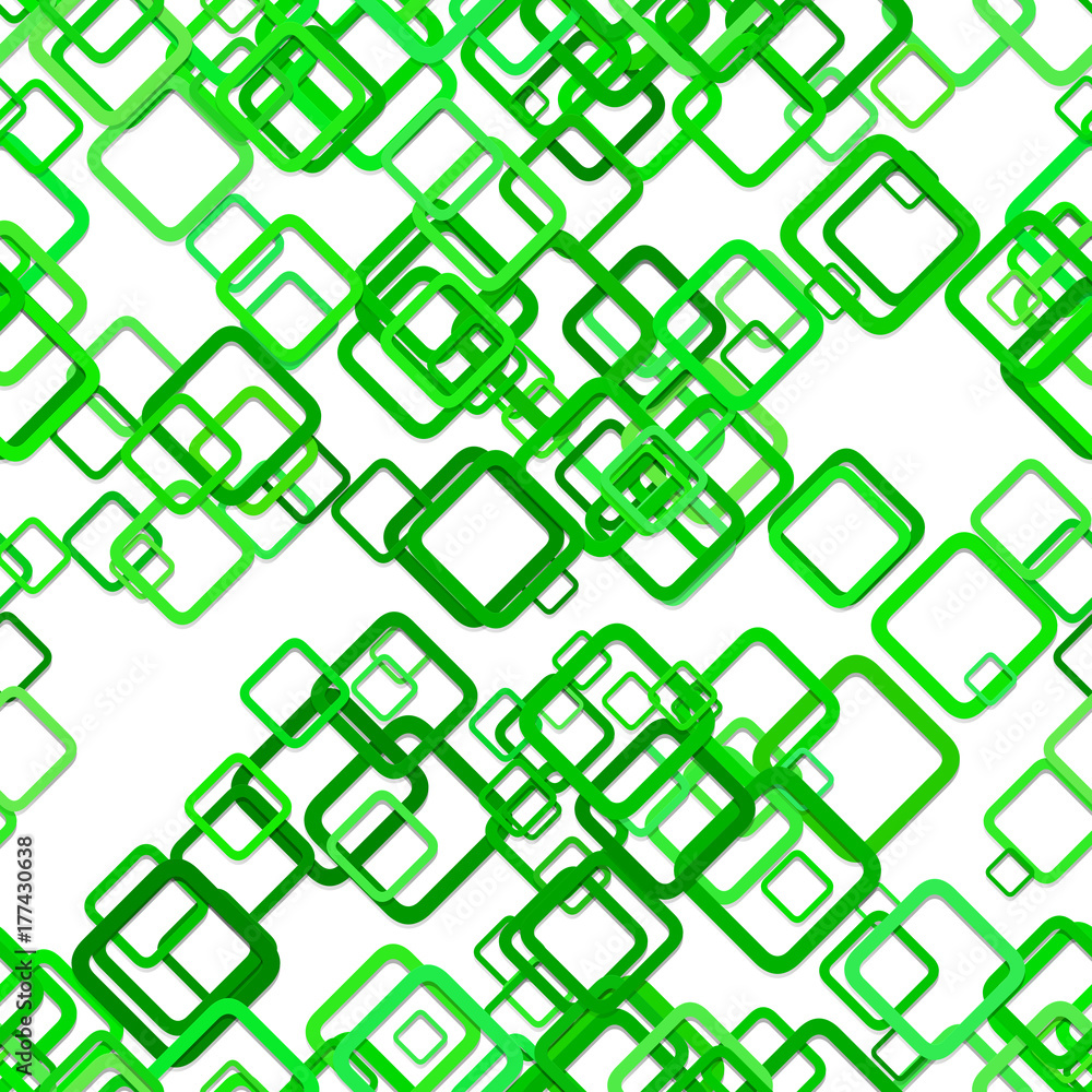 Poster green seamless abstract geometric square pattern background - vector illustration from diagonal roun