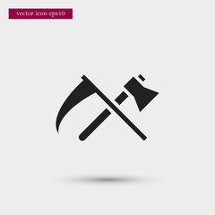 Ax and spit icon simple vector sign