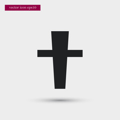 Fototapeta premium Grave cross icon simple vector sign