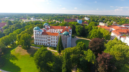 Aerial view of Celle at sunset, Germany