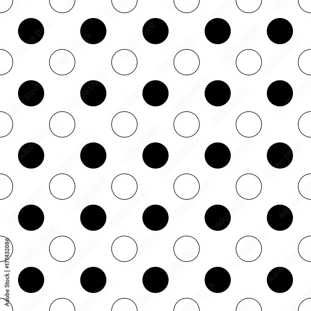 Poster seamless abstract monochrome polka dot pattern - simple halftone vector background graphic from circ