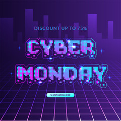 Cyber monday store promotion banner. Can be used as advertising, flyer