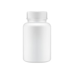 Medical clean plastic bottle template. Mock up container for pills. - 177432666