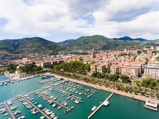 Fototapeta na wymiar Aerial view of La Spezia port, Liguria