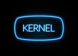 Kernel  - colorful Neon Sign on brickwall