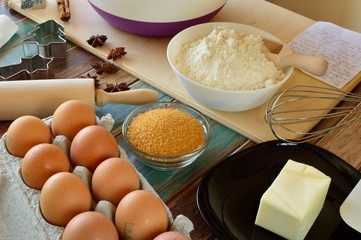 ingredients for preparing cookies