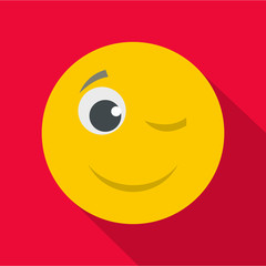 Winks smile icon vector flat