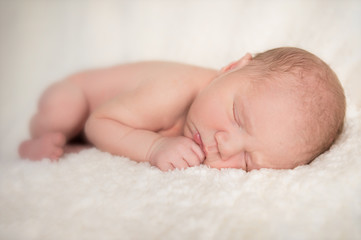 Newborn baby boy sleeping