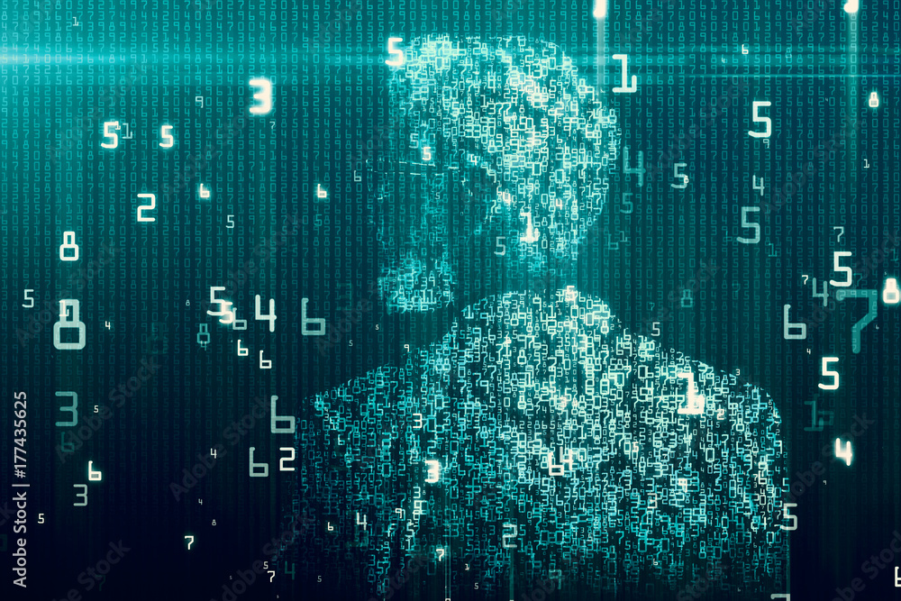 Aufkleber Binary code man background