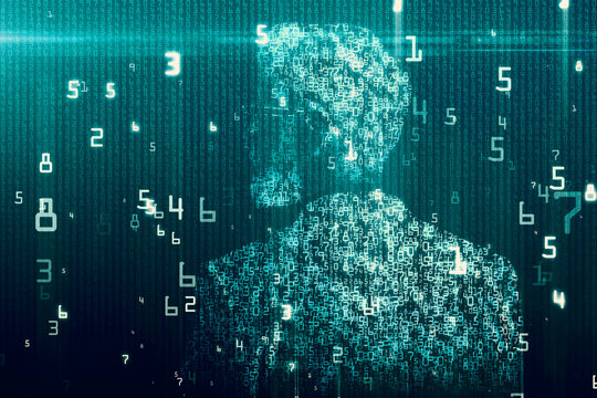 Binary code man background