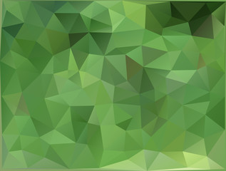 Abstract low poly background of triangles in green colors