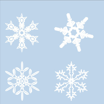 Set of vector snowflackes