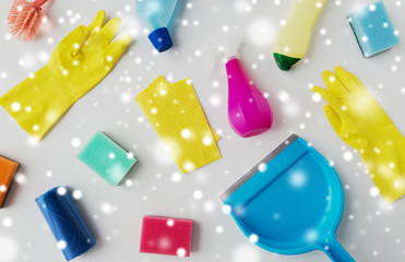 cleaning stuff on white background