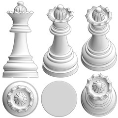 isolated chess piece 3d illustration
