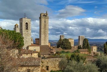 Fototapeta na wymiar view of San Gimignano tower, Italy