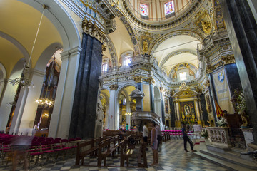 Obraz premium Nice Cathedral (Basilique-Cathedrale Sainte-Marie et Sainte-Reparate), located in the old town of Nice in the south of France and built in Baroque style