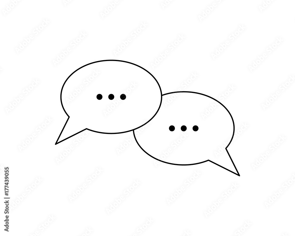 Poster flat simple speech bubble isolated on white background. black color outline icon of messages in the 