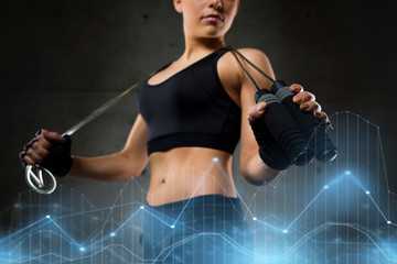 Obraz premium sporty woman with jumping rope